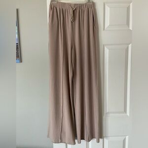 Kittenish Elastic Waist Drawstring Pull-on Pants. Color- Tan Size S